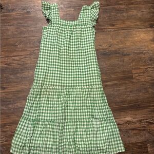 Draper James Green and White Checkered Dress Women’s Small